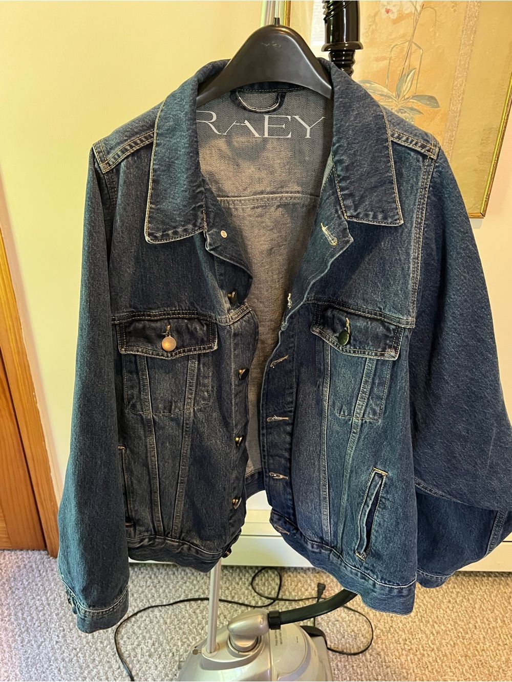 Raey Dark Blue Denim Jean Jacket - Women's Oversized Trucker